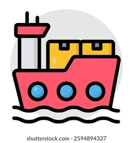 Premium download icon of cargo boat