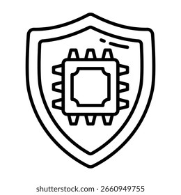 Um ícone de download premium de segurança de chip