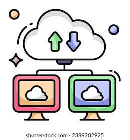 Icono de descarga premium de transferencia de datos en la nube 