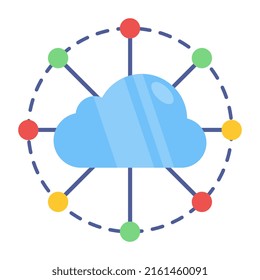 Premium download icon of cloud networking