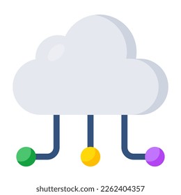 Premium download icon of cloud networking