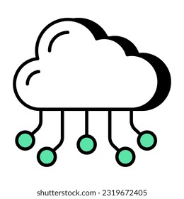 Icono de descarga premium de redes en la nube