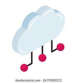 Premium download icon of cloud networking