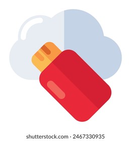 Premium download icon of cloud usb