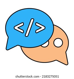 Premium download icon of coding chat