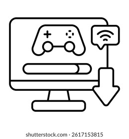 Premium download icon of computer game install
