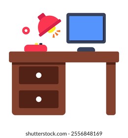 Premium download icon of computer table