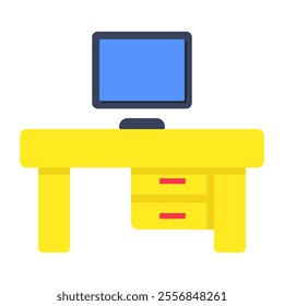 Premium download icon of computer table