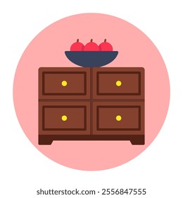 Premium download icon of drawer table