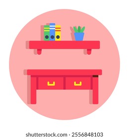 Premium download icon of drawer table