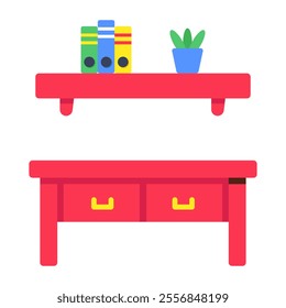 Premium download icon of drawer table