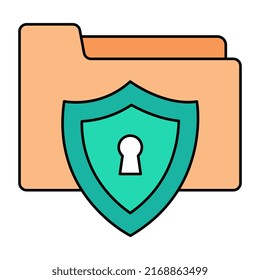 Premium download icon of folder security