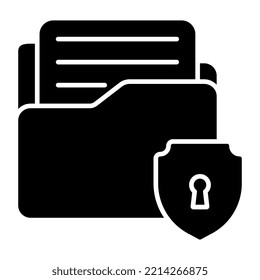 Icono de descarga premium de seguridad de carpetas