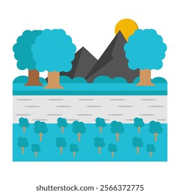 Premium download icon of lake landscape