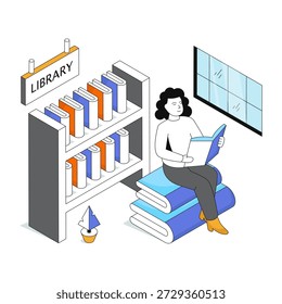 Premium download icon of library