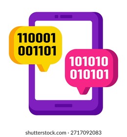 Icono de Descarga de Premium de chat binario móvil 
