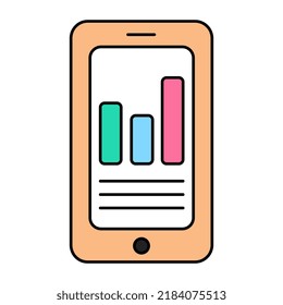 Icono de descarga premium de análisis de datos móviles