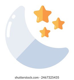 Premium download icon of moon with stars