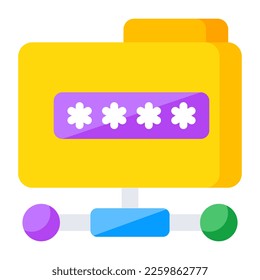 Icono de descarga premium de la carpeta de red  