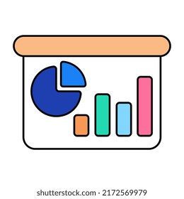 Premium download icon of online data analytics