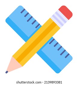 Premium download icon of scale with pencil, stationery 

