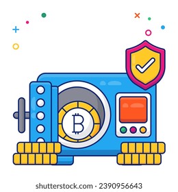 Premium download icon of secure bitcoin 

