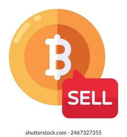 Premium download icon of sell bitcoin