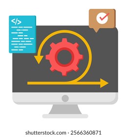 A premium download icon of system update