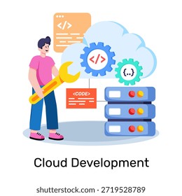 Ilustración de Descarga de Premium del desarrollo de servidores en la nube