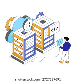 Ilustración de Descarga de Premium del desarrollo de servidores en la nube 