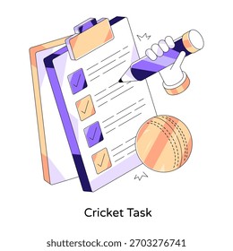 Ilustração de download premium da tarefa de críquete