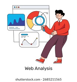 Ilustração de download premium da análise de dados