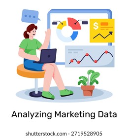 Ilustración de Descarga de Premium de presentación de datos