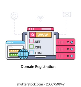 A premium download illustration of domain registration