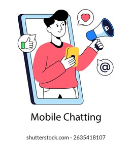 Premium download illustration of mobile media marketing