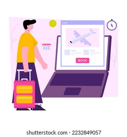 Premium download illustration of online flight booking 