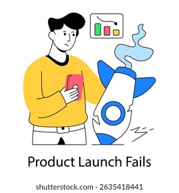 Premium download illustration of product launch fails