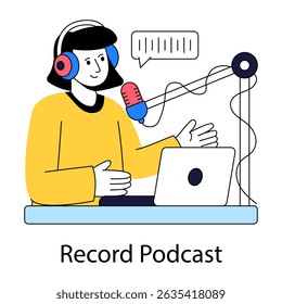 Premium download illustration of record podcast
