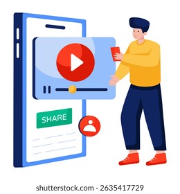 Premium download illustration of share mobile video