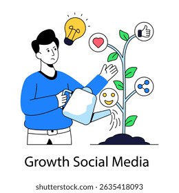 Premium download illustration of social media growth
