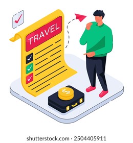 Premium download illustration of travel list

