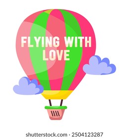 Premium download sticker of hot air balloon 

