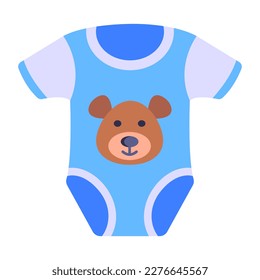 With a premium downloadable facility, a flat icon of a baby romper 