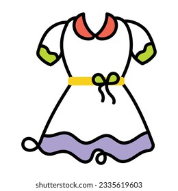 Premium drawing icon of frock 