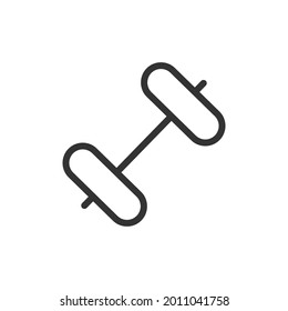 Premium dumbbell line icon for app, web and UI. Vector stroke sign isolated on a white background. Outline icon of dumbbell in trendy style.