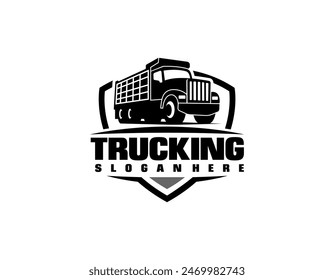 Premium Dump Truck Moving Truck Vector Silhouette Isolated