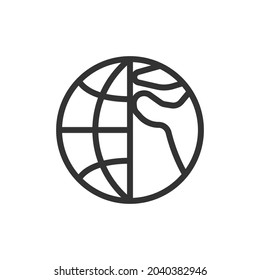 Premium earth line icon for app, web and UI. Vector stroke sign isolated on a white background. Outline icon of earth in trendy style.