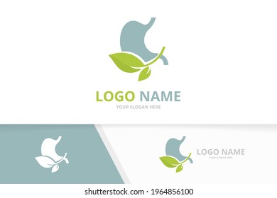 Premium ecological stomach logo. Unique gastrointestinal tract logotype design.