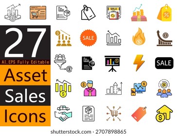 Premium Editable Asset Sales Vector Collection für Branding- und Marketingprojekte
