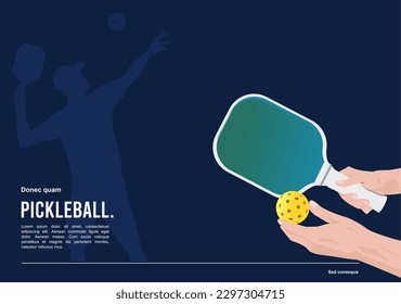 Premium Editable Vector Background of Pickleball paddle and ball for any graphic purpose